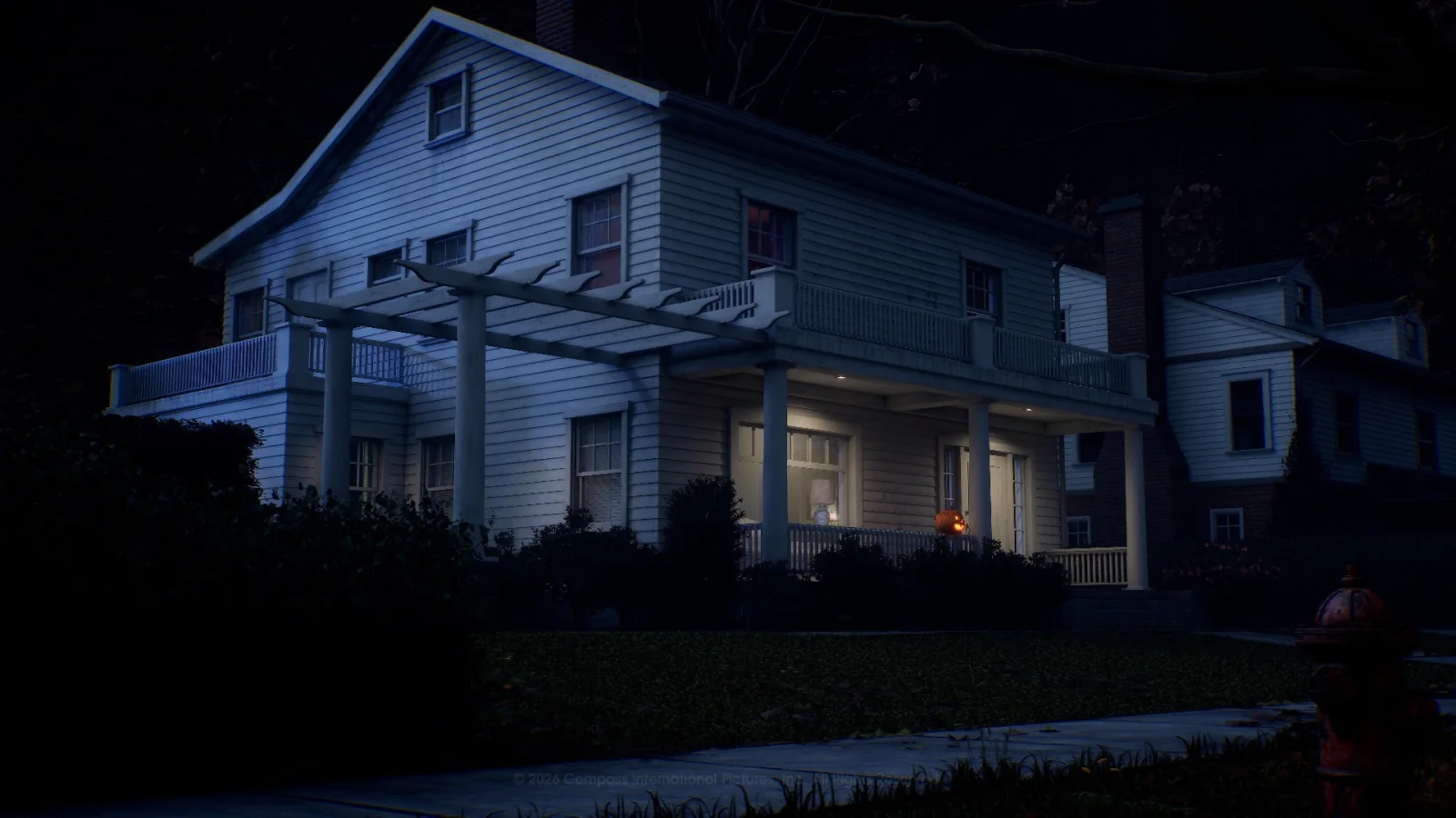 Orange Grove Estates neighborhood at night
